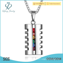 Silver lovers couple pendant,stainless steel gay mens pendants
